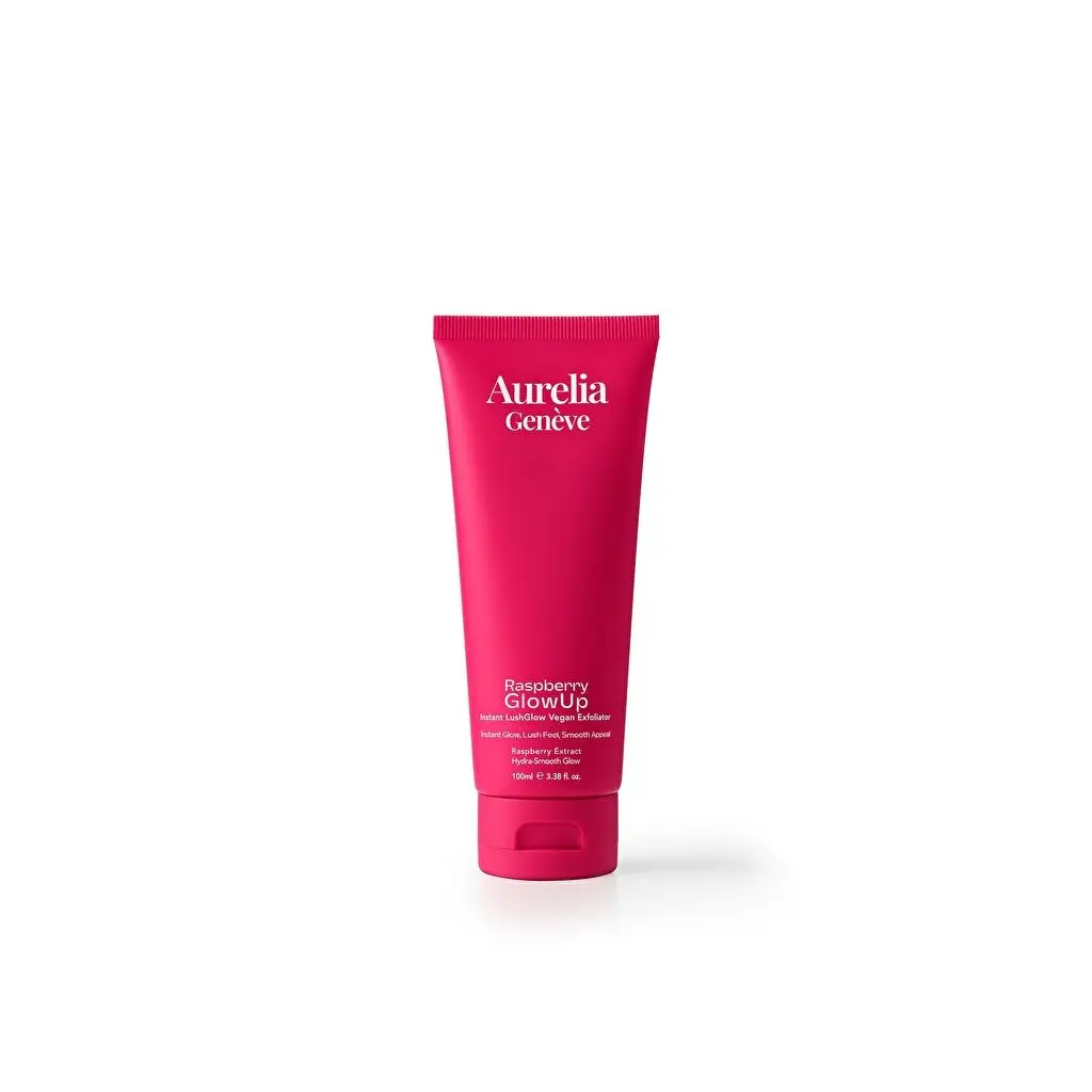 Aurelia Geneve Raspberry GlowUp Instant LushGlow Vegan Exfoliator 100 ml