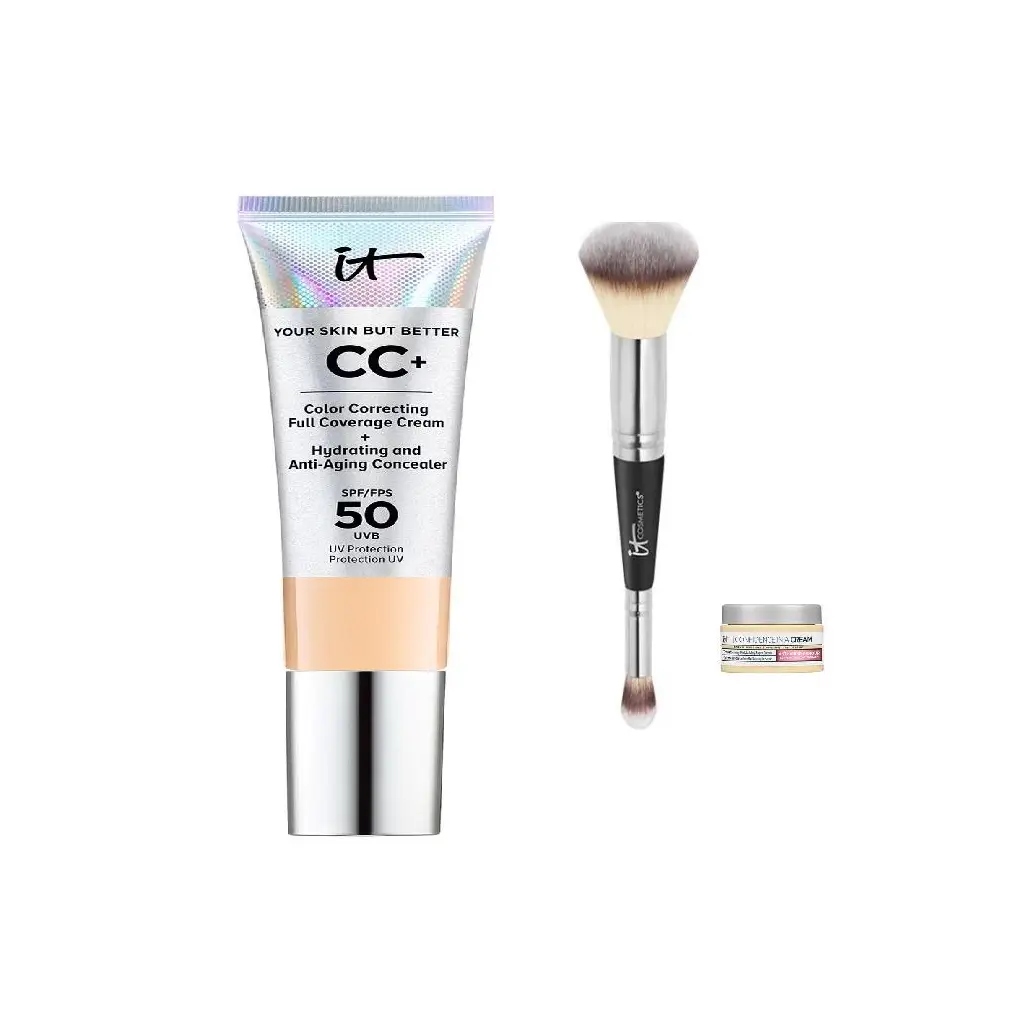 It Cosmetics CC+ Cream Full Coverage Fondöten SPF50+ Set - Medium